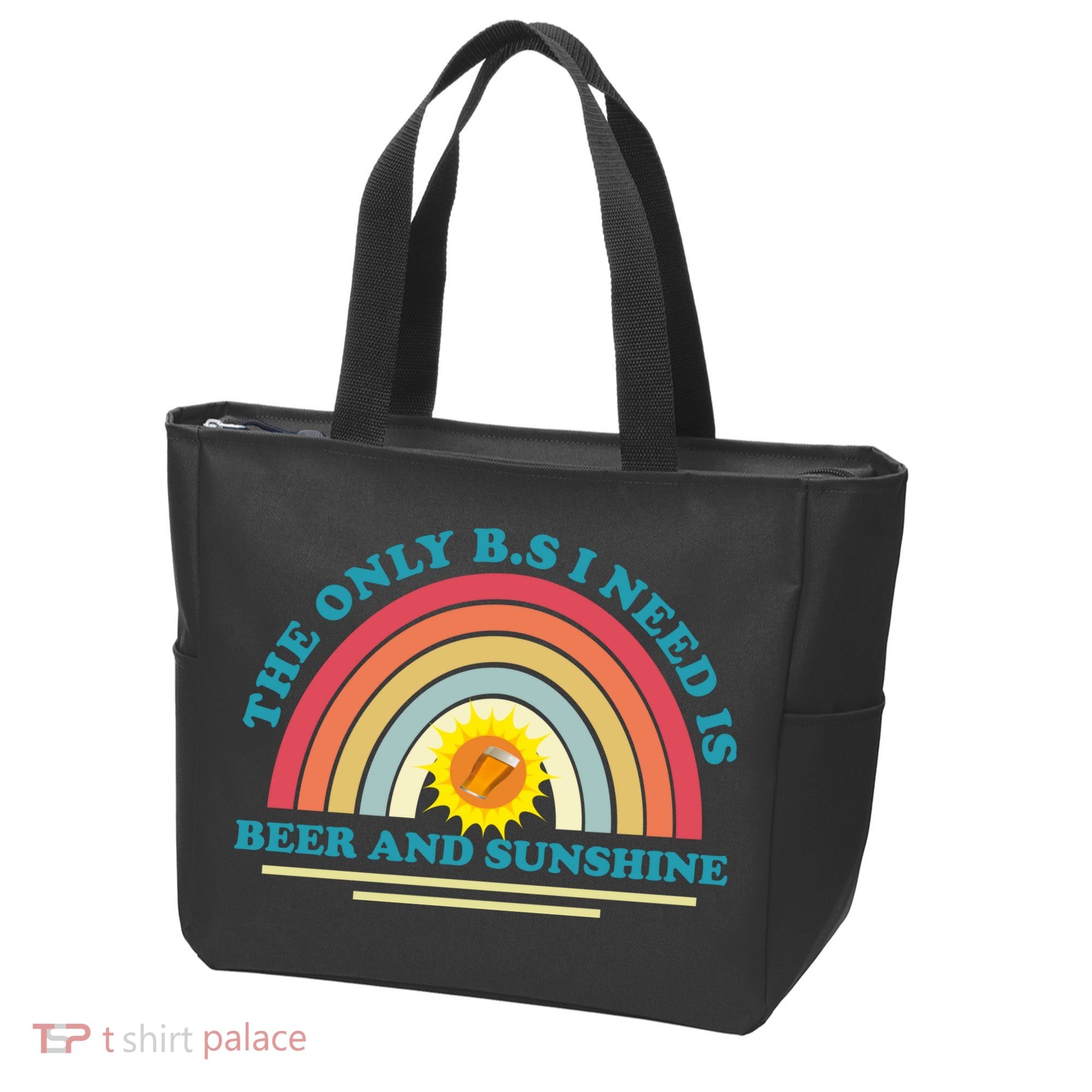 The Only BS I Need Is Beer And Sunshine Boho Rainbow Tote Bag