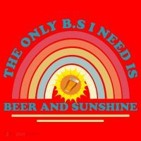 The Only BS I Need Is Beer And Sunshine Boho Rainbow Santa Hat thumb 1