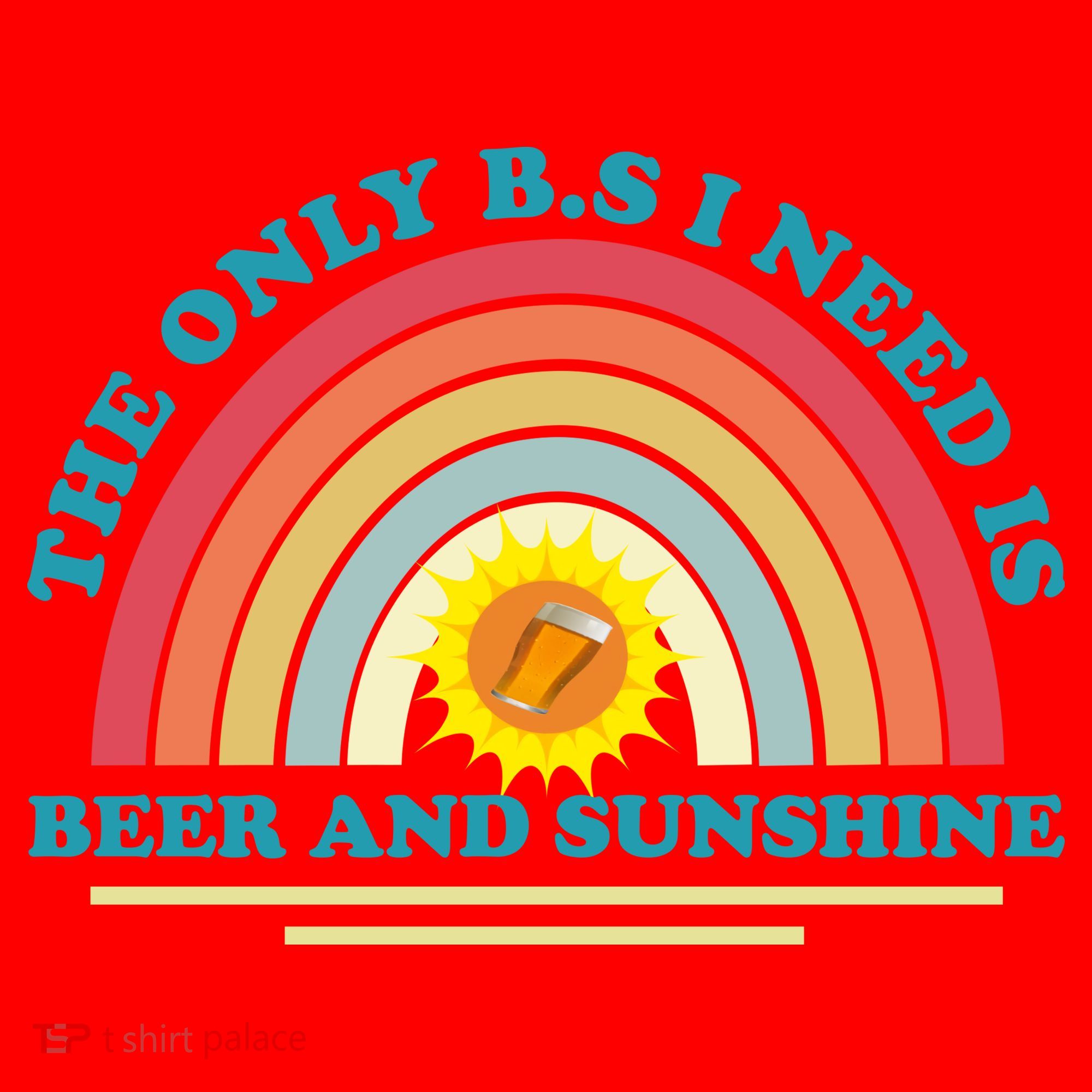 The Only BS I Need Is Beer And Sunshine Boho Rainbow Santa Hat