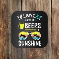 The Only BS I need is Beers And Sunshine Cool Funny Summer Coaster thumb 0