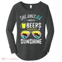 The Only BS I need is Beers And Sunshine Cool Funny Summer Women's Perfect Tri Tunic Long Sleeve Shirt thumb 0