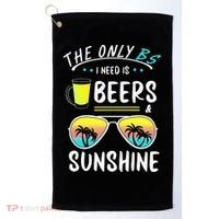 The Only BS I need is Beers And Sunshine Cool Funny Summer Golf Towel thumb 0