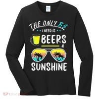 The Only BS I need is Beers And Sunshine Cool Funny Summer Women's Long Sleeve Shirt thumb 0