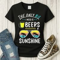 The Only BS I need is Beers And Sunshine Cool Funny Summer Women's T-Shirt thumb 3