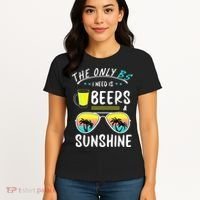 The Only BS I need is Beers And Sunshine Cool Funny Summer Women's T-Shirt thumb 4