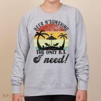 The Only BS I Need Is Beers And Sunshine Retro Beach Women's Sweatshirt thumb 0
