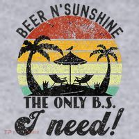 The Only BS I Need Is Beers And Sunshine Retro Beach Women's Sweatshirt thumb 2