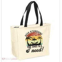 The Only BS I Need Is Beers And Sunshine Retro Beach Tote Bag thumb 2