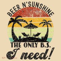 The Only BS I Need Is Beers And Sunshine Retro Beach Tote Bag thumb 4