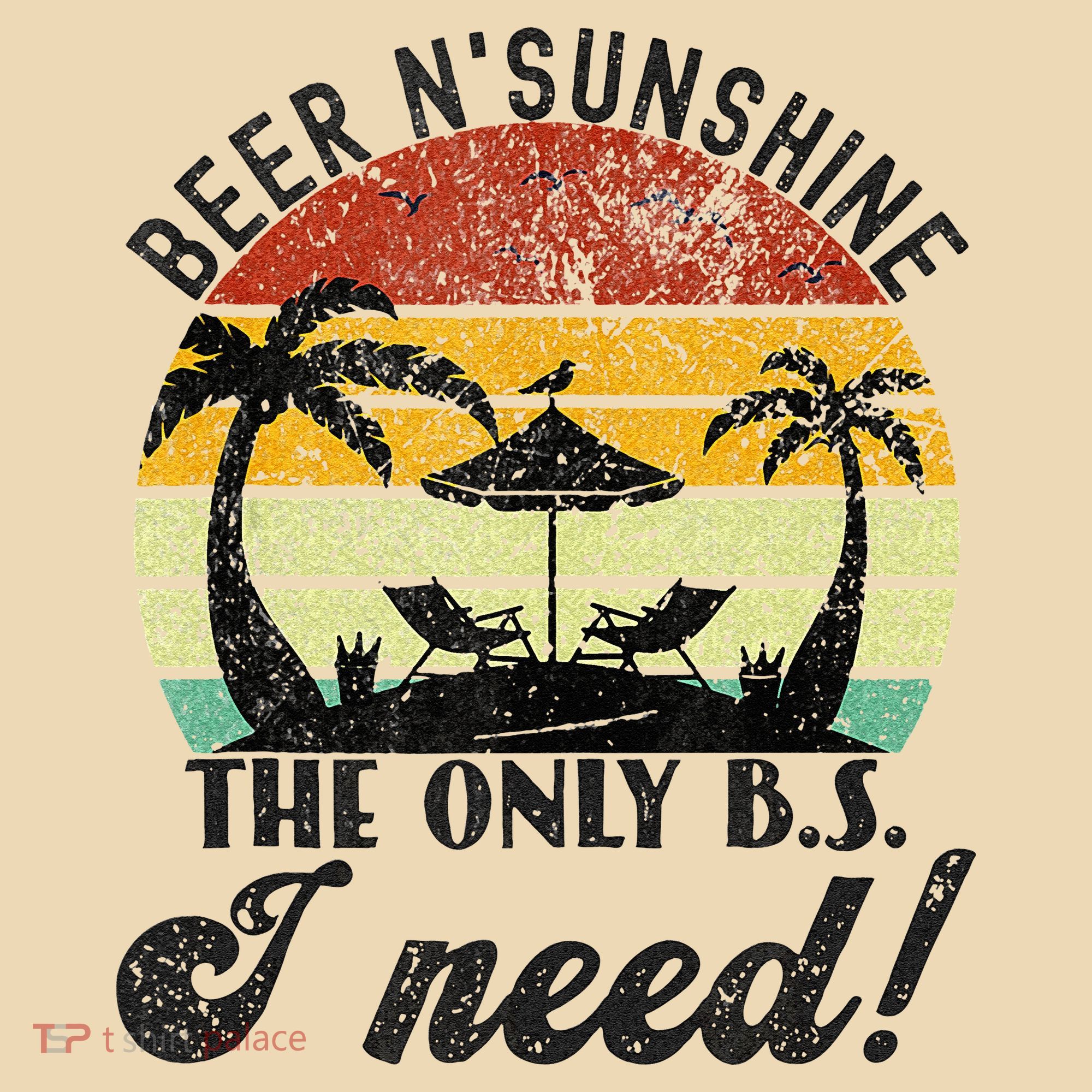 The Only BS I Need Is Beers And Sunshine Retro Beach Tote Bag