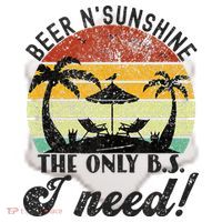 The Only BS I Need Is Beers And Sunshine Retro Beach Ceramic Ornament thumb 2