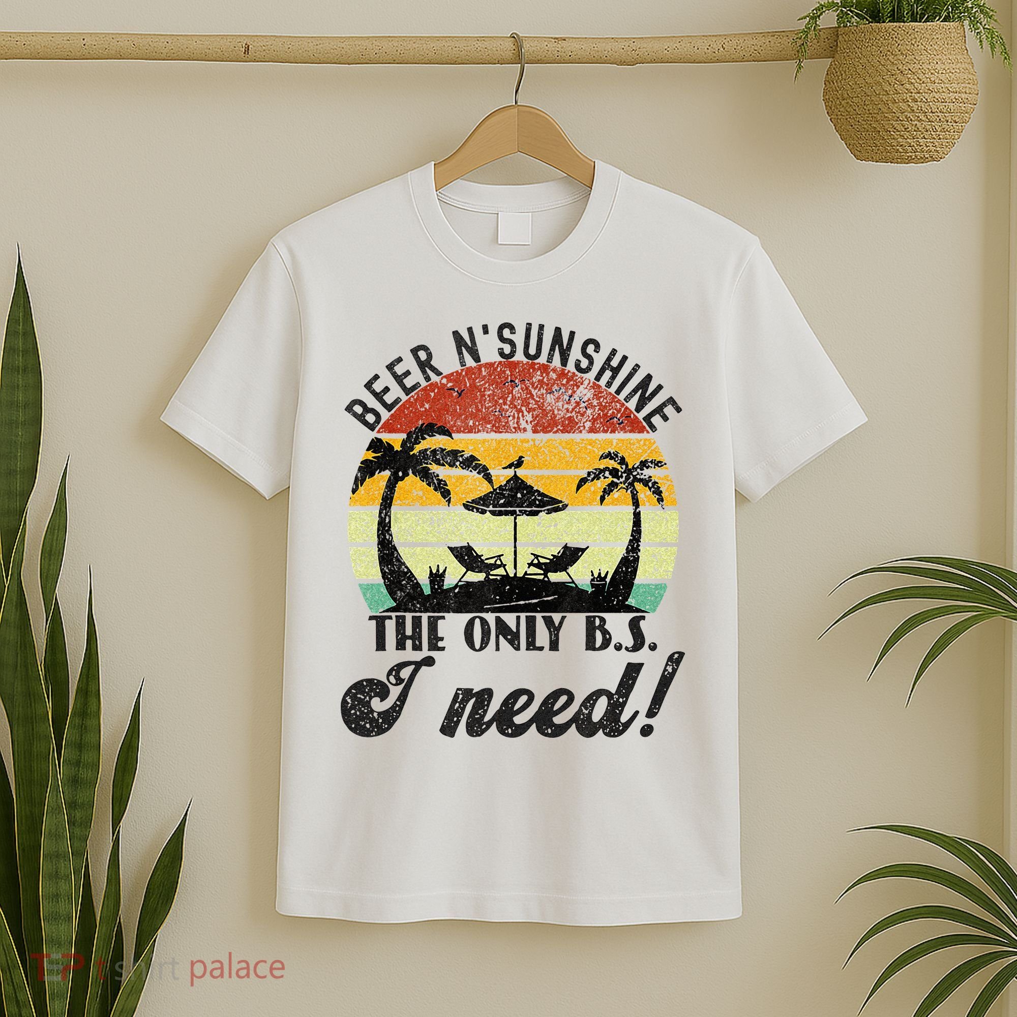 The Only BS I Need Is Beers And Sunshine Retro Beach T-Shirt