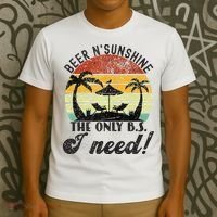 The Only BS I Need Is Beers And Sunshine Retro Beach T-Shirt thumb 3