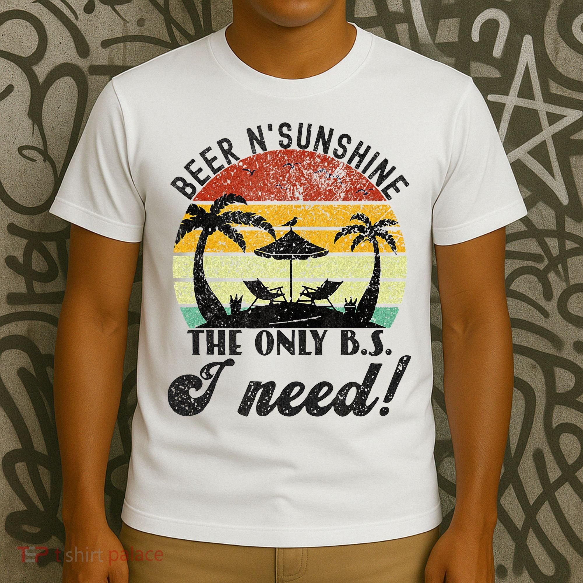 The Only BS I Need Is Beers And Sunshine Retro Beach T-Shirt