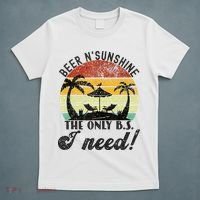 The Only BS I Need Is Beers And Sunshine Retro Beach T-Shirt thumb 5