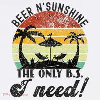 The Only BS I Need Is Beers And Sunshine Retro Beach Women's Hoodie thumb 2