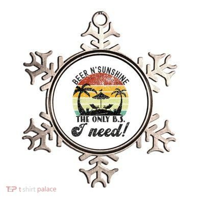 The Only BS I Need Is Beers And Sunshine Retro Beach Ornament