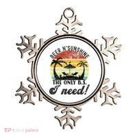 The Only BS I Need Is Beers And Sunshine Retro Beach Ornament thumb 0