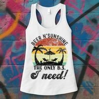The Only BS I Need Is Beers And Sunshine Retro Beach Women's Tank Top thumb 3