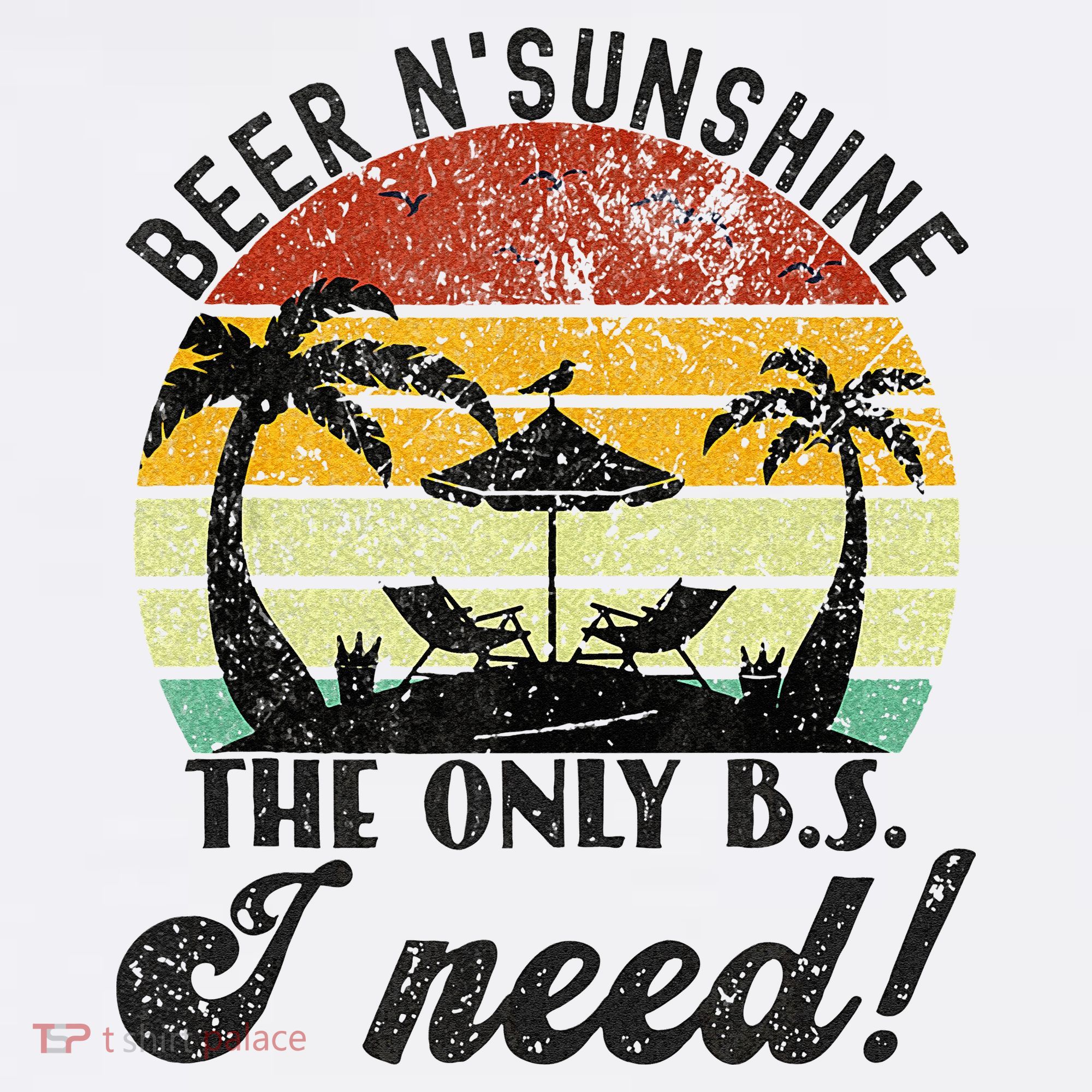 The Only BS I Need Is Beers And Sunshine Retro Beach Women's Tank Top