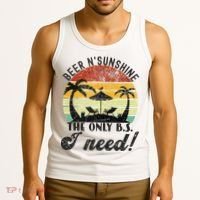 The Only BS I Need Is Beers And Sunshine Retro Beach Tank Top thumb 3