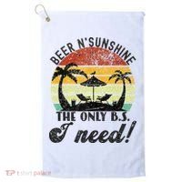 The Only BS I Need Is Beers And Sunshine Retro Beach Golf Towel thumb 0