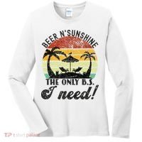 The Only BS I Need Is Beers And Sunshine Retro Beach Women's Long Sleeve Shirt thumb 0