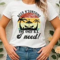 The Only BS I Need Is Beers And Sunshine Retro Beach Women's T-Shirt thumb 2