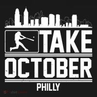 Take October Baseball Fan Philadelphia Skyline Doggie Tank thumb 4