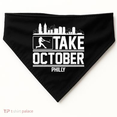Take October Baseball Fan Philadelphia Skyline USA-Made Doggie Bandana