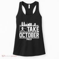 Take October Baseball Fan Philadelphia Skyline Women's Tank Top thumb 0