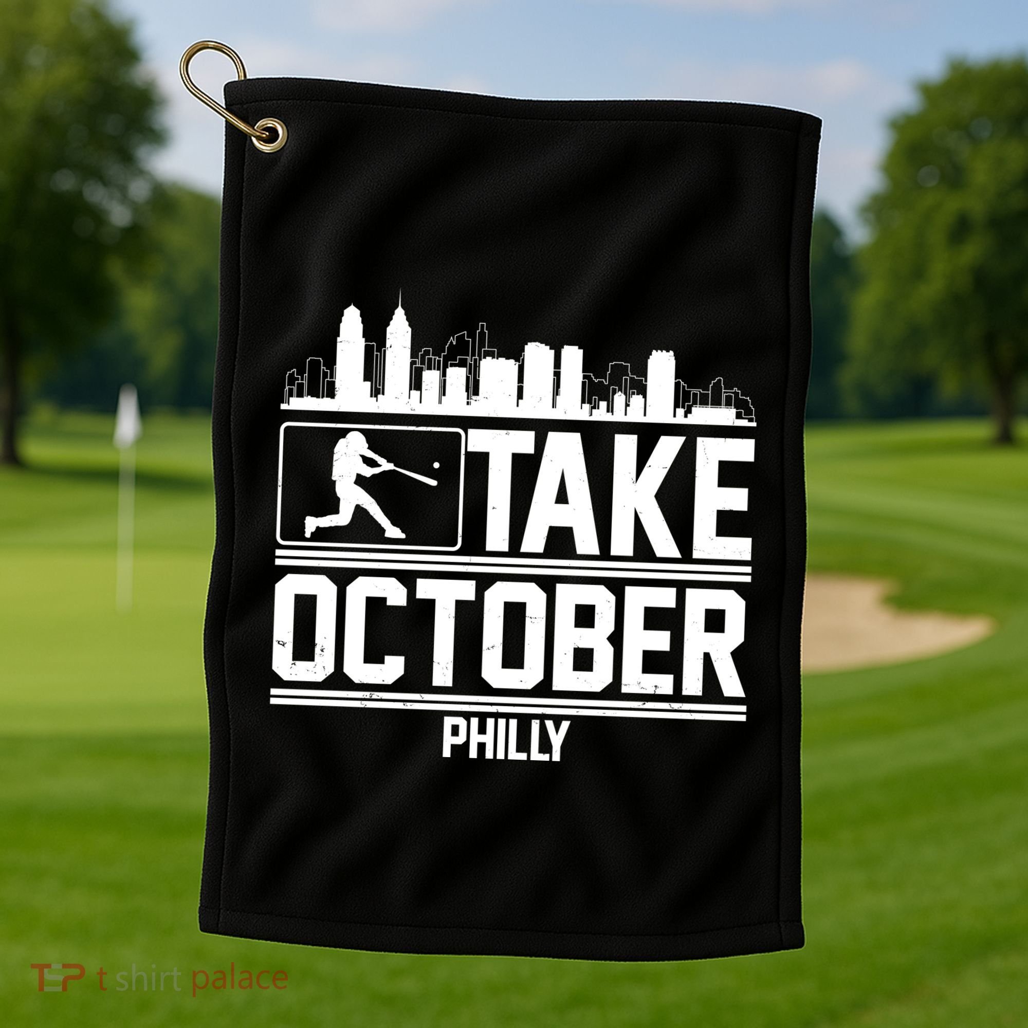 Take October Baseball Fan Philadelphia Skyline Golf Towel