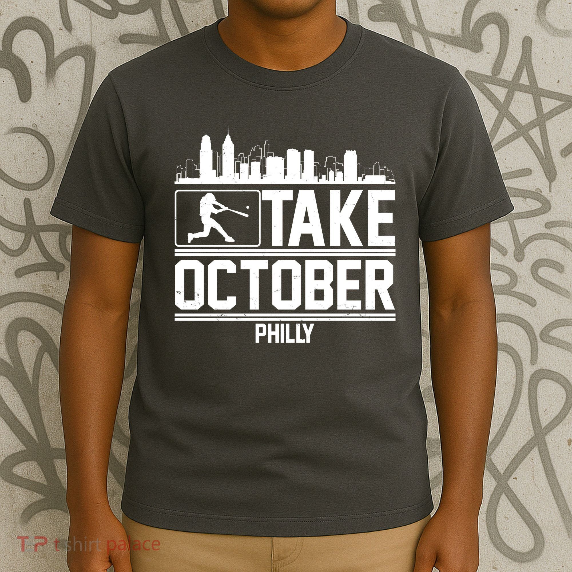 Take October Baseball Fan Philadelphia Skyline T-Shirt