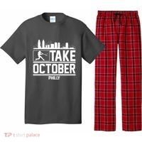 Take October Baseball Fan Philadelphia Skyline Pajama Set thumb 0