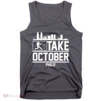 Take October Baseball Fan Philadelphia Skyline Tank Top thumb 0