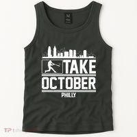 Take October Baseball Fan Philadelphia Skyline Tank Top thumb 2