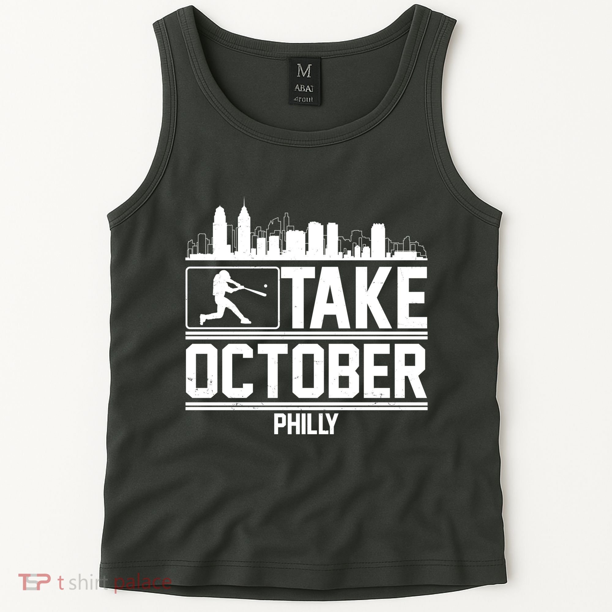 Take October Baseball Fan Philadelphia Skyline Tank Top