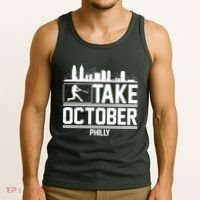 Take October Baseball Fan Philadelphia Skyline Tank Top thumb 3