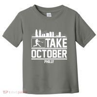 Take October Baseball Fan Philadelphia Skyline Toddler T-Shirt thumb 0
