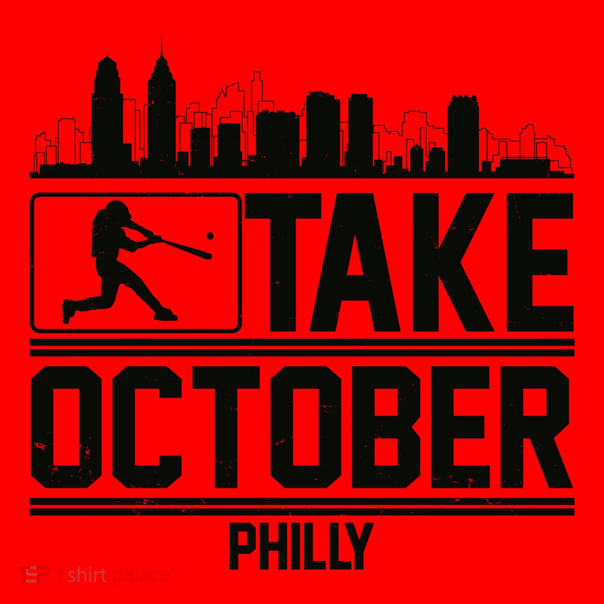 Take October Baseball Fan Philadelphia Skyline Santa Hat
