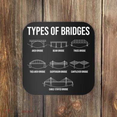 Types Of Bridges, Bridge Engineer Gift Coaster