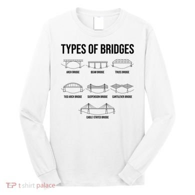 Types Of Bridges, Bridge Engineer Gift Long Sleeve Shirt