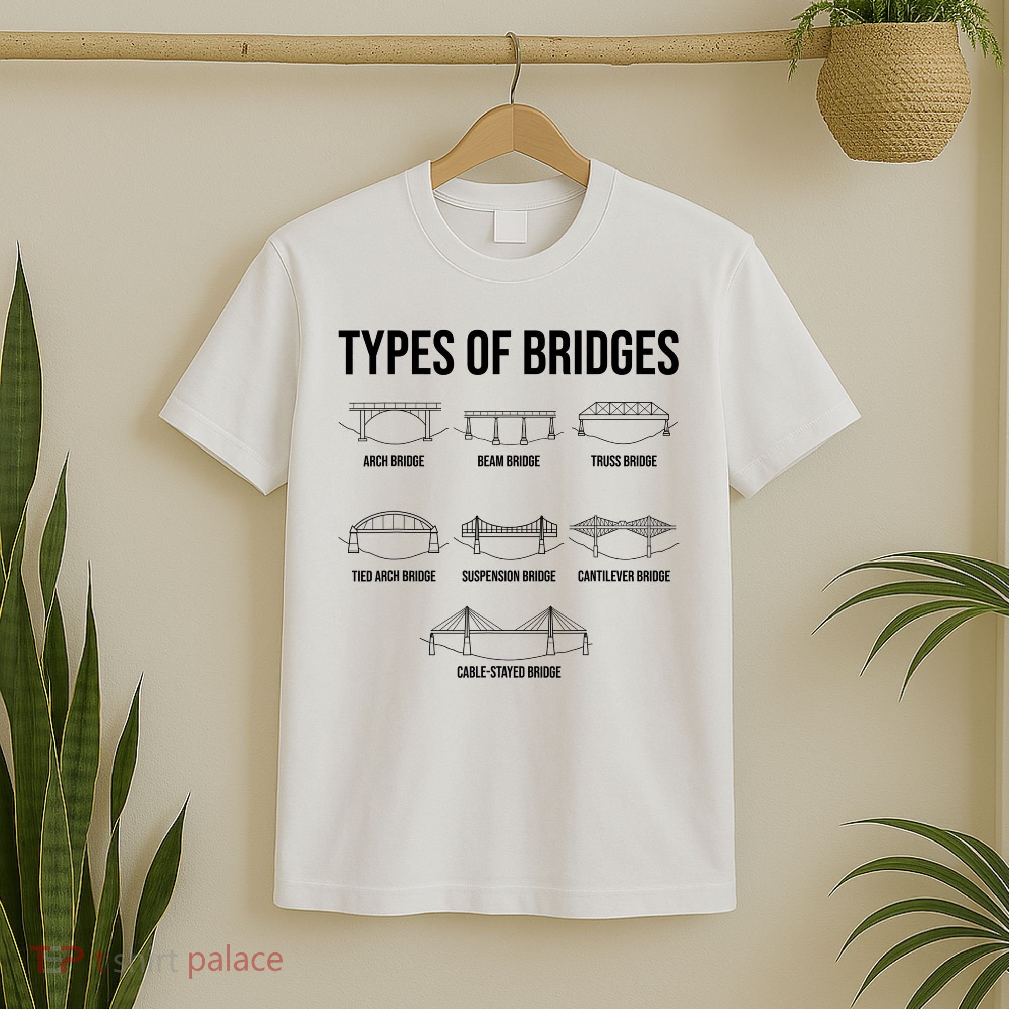 Types Of Bridges, Bridge Engineer Gift T-Shirt