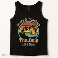 The Only BS I Need Is Beers and Sunshine Drinking Brew Party Tank Top thumb 2
