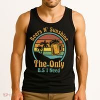 The Only BS I Need Is Beers and Sunshine Drinking Brew Party Tank Top thumb 3