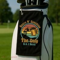 The Only BS I Need Is Beers and Sunshine Drinking Brew Party Golf Towel thumb 2