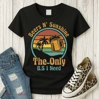 The Only BS I Need Is Beers and Sunshine Drinking Brew Party Women's T-Shirt thumb 3
