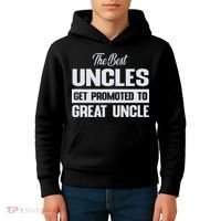 The Only Best Uncles Get Promoted To Great Uncle Kids Hoodie thumb 4