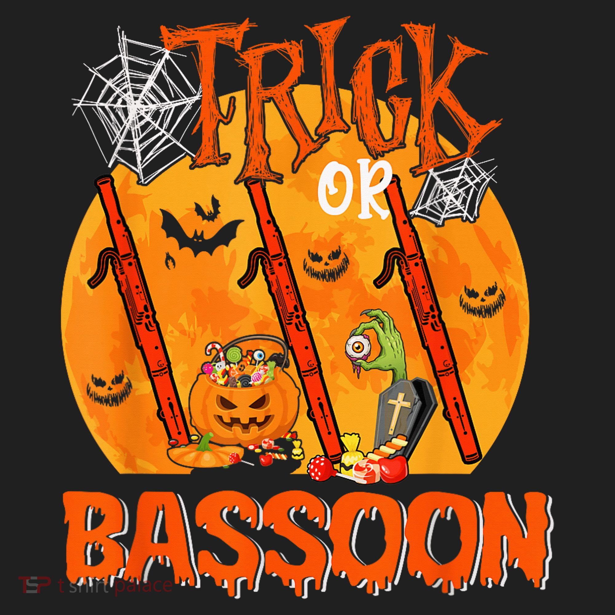 Trick Or Bassoon Halloween Musical Costume Witch's Hat Golf Towel