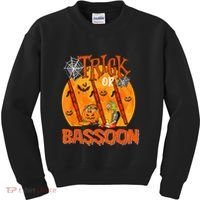 Trick Or Bassoon Halloween Musical Costume Witch's Hat Kids Sweatshirt thumb 0